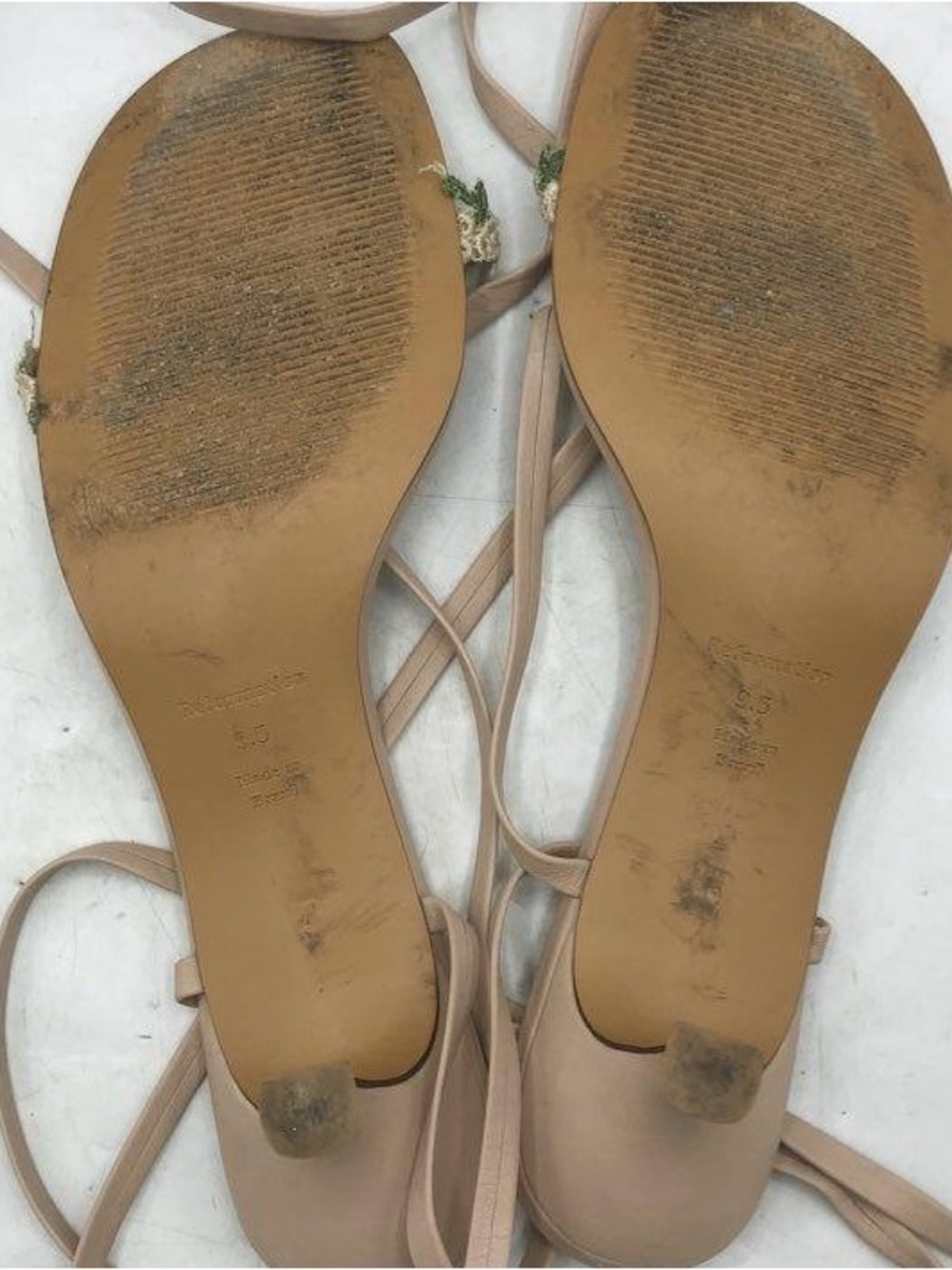 Reformation Carina Tan Rose Lace-Up Sandals - Picture 5 of 6